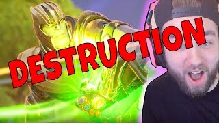 FIRST TIME THANOS DESTRUCTION FORTNITE BATTLE ROYALE [upl. by Hbaruas191]