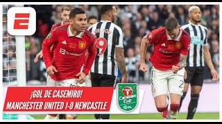 CASEMIRO pone arriba al Manchester United con cabezazo mortal ante Newcastle  Carabao Cup [upl. by Desimone]