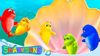 5 Little Reef Sharks  Videos for Kids  Nursery Rhymes amp Kids Songs  The Sharksons [upl. by Joktan]