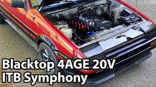 4AGE ITB Symphony  AE86 Blacktop 20V Noise Only [upl. by Zetnauq151]