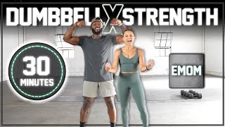 30 Minute Full Body Dumbbell EMOM Workout Strength Training  NO REPEAT [upl. by Pia]