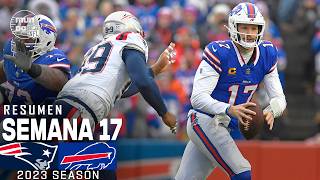 New England Patriots vs Buffalo Bills  Semana 17 NFL 2023  NFL Highlights Resumen en español [upl. by Noakes]