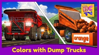 Learn Colors with Dump Trucks Part 1  Educational Video for Kids by Brain Candy TV [upl. by Ailicec]