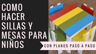 COMO HACER MESAS Y SILLAS PARA NIÑOS CON PALET  Empo  EP 13 [upl. by Asserrac592]