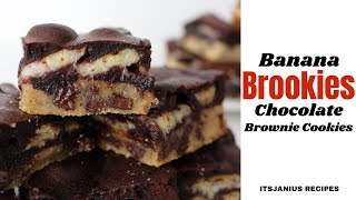 Banana Brookies Recipe  Chocolate Chip Cookie and Brownie Bars [upl. by Florrie]