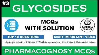 3 Mcqs on Glycosides  Pharmacognosy  GPAT  Carewell Classes  Carewell pharma [upl. by Okomot411]