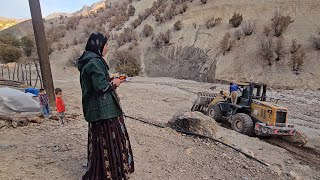 Bakhtiari nomadsThe arrival of the loader and smoothing the path to the house villagelife [upl. by Anahsahs]