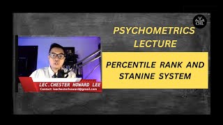 PSYCHOMETRICS LECTURE PERCENTILE RANK AND STANINE SYSTEM [upl. by Ttevy]