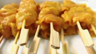 Thai Cooking Recipe Chicken Satay with Peanut Sauce from Lobo Thai food wwwlobocoth [upl. by Ained]