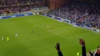 Derby Genoa Samp 31  Terzo goal Milito Attenzione due contro zero [upl. by Redlac]