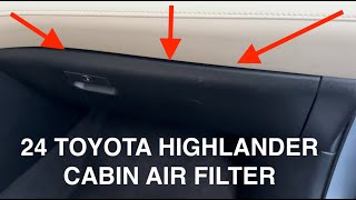 2024 24 Toyota Highlander Cabin Air Filter Removal How To [upl. by Syck]