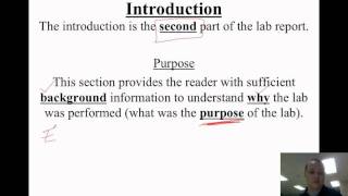 Video 12  How To Write A Lab Report  Introduction [upl. by Eilatam]