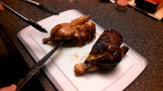 How to quarter cut a roasted chicken [upl. by Ondrea]