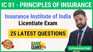 IC 01 Principles of Insurance  25 Repeated Questions  Licentiate Exam  By Raman sir [upl. by Ardnekal]