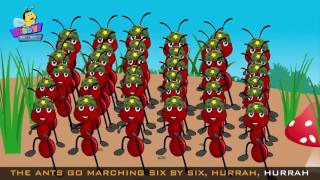 Ants Go Marching one by one Song English Nursery Rhyme for children with lyric [upl. by Ap]