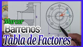 Método para marcar Barrenos en Bridas utilizando tabla de factores  Aprendiz Industrial AS [upl. by Venditti]