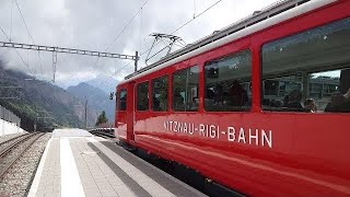 Mount Rigi the Vitznau  Rigi railway and Lake Lucerne Switzerland [upl. by Ardrey526]