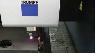 TruLaser 5030 fiber Cutting 1 Inch Thick Plate [upl. by Adnamor137]