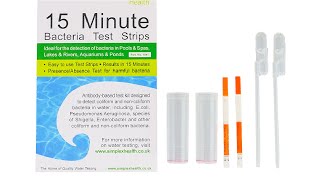 Bacteria Test Strips 15 Minute for Rivers Lakes Pools amp Spa 2 tests [upl. by Aliet]