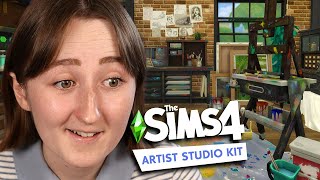 i built an artist loft in the sims using the new kits [upl. by Nahpets]