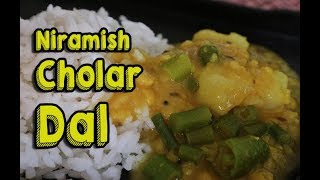 Niramish Cholar Dal Recipe  Bengali style gram lentil [upl. by Darian]