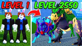 Noob To MAX LEVEL With KITSUNE and TREX in Blox Fruits FULL MOVIE [upl. by Nyvets]