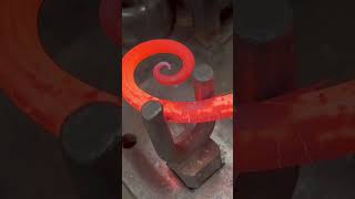 Blacksmith fine tuning a scroll on the anvil blacksmith makingvideos [upl. by Aneres]