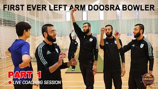 P1 First Ever Left Arm Doosra Bowler 🔴 Live cricket coaching session [upl. by Belicia]