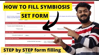 How to fill SET  symbiosis registration form 2023  STEP by STEP form filling [upl. by Misty]