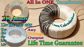 All in One Powerful Transformer  How to Make Toroidal Transformer  Transformer Turn Calculate [upl. by Milena]