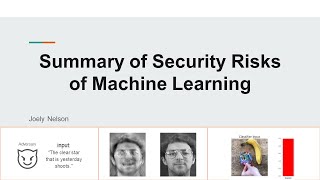 Security Vulnerabilities in Machine Learning [upl. by Tekcirc]