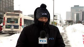 Tempête de neige du 13 janvier 2023  des conditions routières difficiles à Québec [upl. by Ylus]