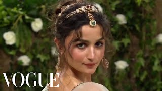 Alia Bhatt Wears a Sabyasachi Sari on the Met Gala 2024 Red Carpet [upl. by Bozuwa]