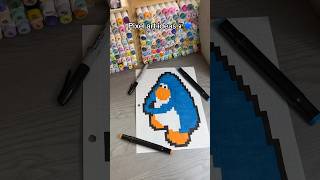 💙Cute Pixel art ideas🐧 pixelartideas pixelart pixel art drawing [upl. by Carmita781]