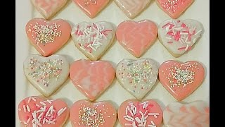 Valentine Sugar Cookies with icing [upl. by Ebner]