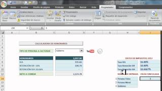 Calculadora Honorarios Calculo de Honorarios en Excel Cuadro combinado [upl. by Bianchi]