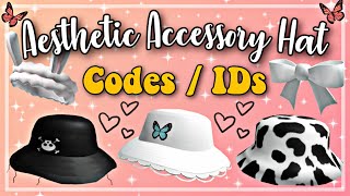 60 Aesthetic Hat CodesIDs For Brookhaven amp Bloxburg NEW Preppy Y2K Cute Accessory Decals ROBLOX [upl. by Gnihc]