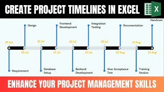 Create Timelines Chart in Excel  Excel Tutorial [upl. by Josie]