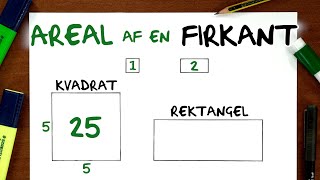 Areal af en FIRKANT Kvadrat amp Rektangel [upl. by Analli]