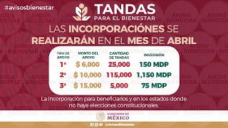 TANDAS para el BIENESTAR 2022 de cuanto serán los MONTOS o CANTIDADES que estarán otorgando [upl. by Orgell]