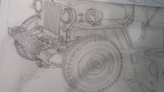 Drawing a Willys jeep M38 cartoon 1 [upl. by Daniela]