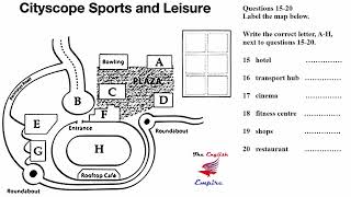 IELTS Listening Map with Answers and Script  Cityscope Sports and Leisure [upl. by Giarla]