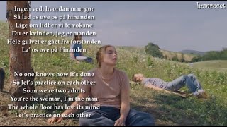 Fyr og Flamme  Øve os på hinanden English LYRICS  Eurovision 2021 DENMARK [upl. by Erdna]