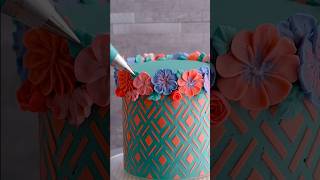 Spring buttercream flower cake recipe in comments Mini cake cakedecorating cakemaking shorts [upl. by Lirbaj]