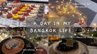 🇹🇭vlog a day in my life in Bangkok  Christmas dinner at home 🎄  Shopping at VILLA MARKET 🍷 [upl. by Saddler]