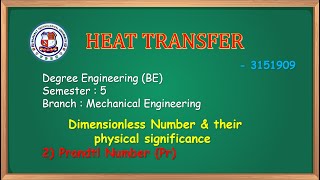 Dimensionless Number amp their physical significance Prandtl Number Pr  Prandtl Number Pr [upl. by Aikyt]