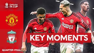 Manchester United v Liverpool  Key Moments  Quarterfinal  Emirates FA Cup 202324 [upl. by Macnamara682]