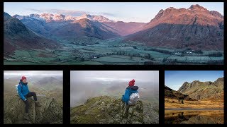 The Langdale Pikes in the Lake District  Loft Crag Pike of Stickle Harrison Stickle Pavey Ark [upl. by Lonnard]