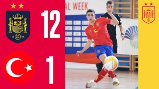 RESUMEN  España golea a Turquía en el primer partido del Futsal Week 121  🔴 SEFUTBOL [upl. by Shayne]