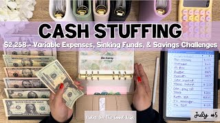 Cash Envelope Stuffing 2258  July 2 Pt 2  Variable Expenses Sinking Funds amp Savings Challenges [upl. by Haymo7]